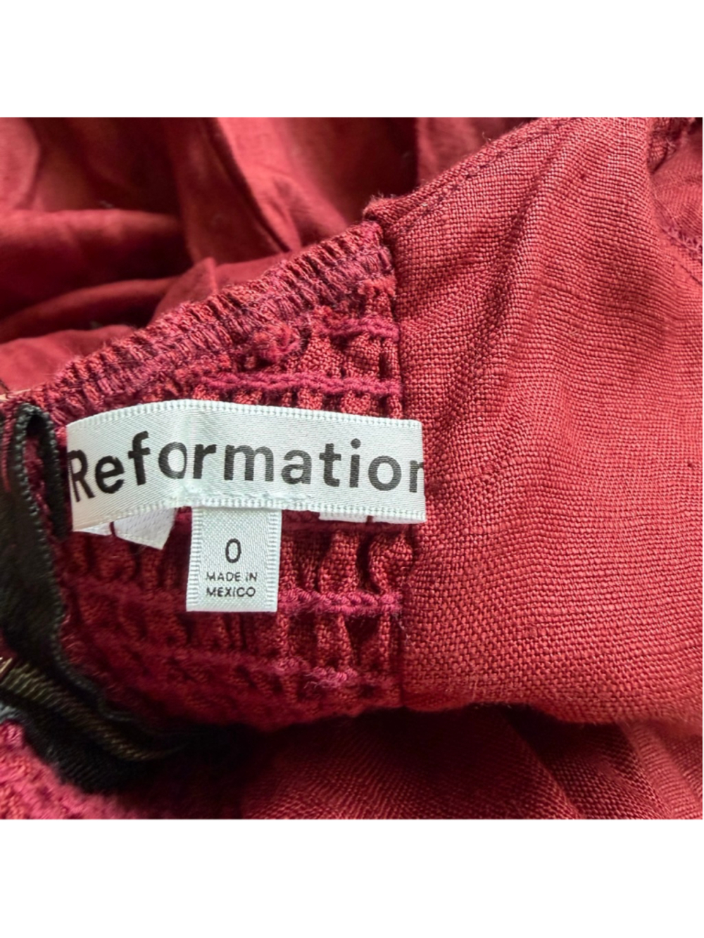 Reformation Davila Linen Chianti sz 0 - Picture 6 of 8